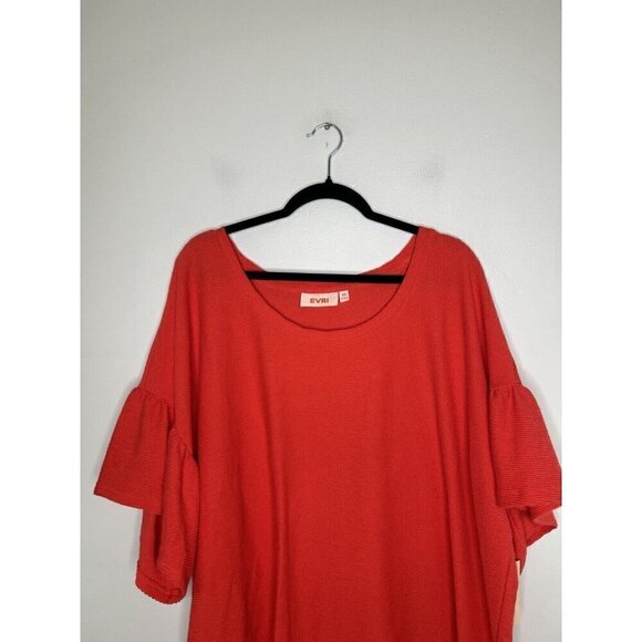 EVRI Red Tunic 3/4 Bell Sleeve Top Women’s Size 3X NWT - Picture 2 of 13